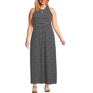 Lands End Tencel Halter Keyhole High Neck Backless Soft Maxi Dress With Pockets